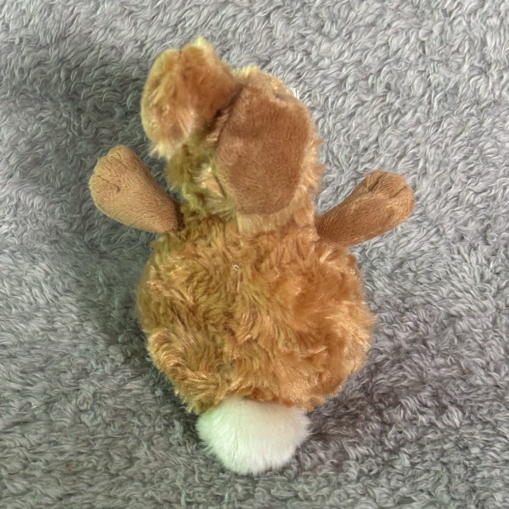Ganz Bunny Rabbit Plush Stuffed Animal Toy Bean Bag Brown Textured Fur Soft 6" - Picture 5 of 8